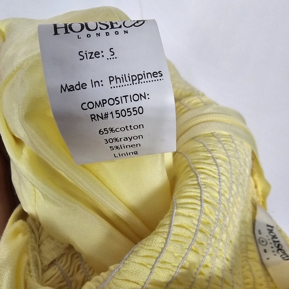 House of CB Rommi Yellow Bustier Jumpsuit Shoulder Tie Linen Size Small - Picture 8 of 9
